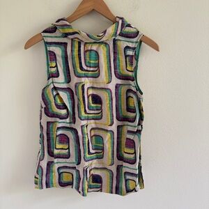 Boden Colorful Geometric Women's Linen Top